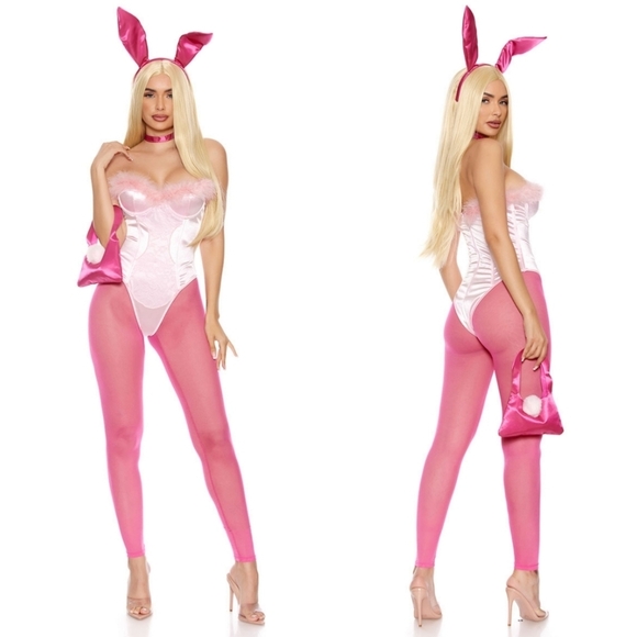 NEW Forplay Legal Bunny Legally Blonde Bunnysuit Sexy Costume 3 Piece Set M/L - Picture 1 of 5